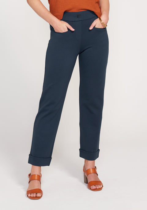 Easy Crop Trouser | Straight (Navy) - Final Sale