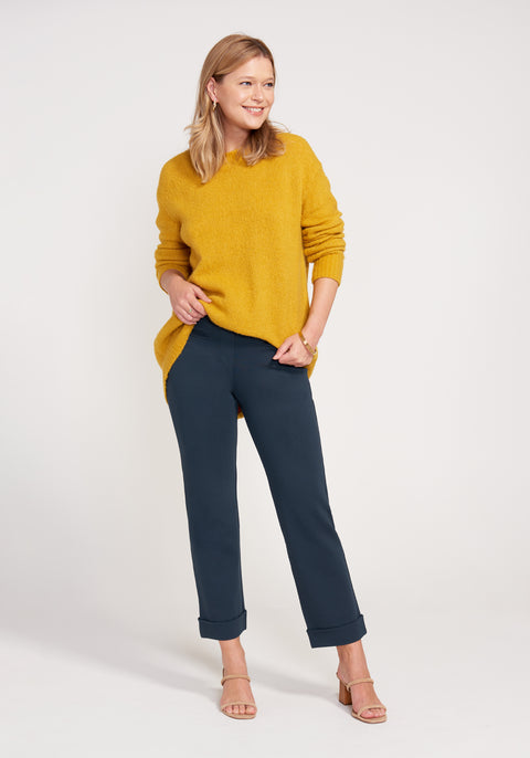 Easy Crop Trouser | Straight (Navy) - Final Sale