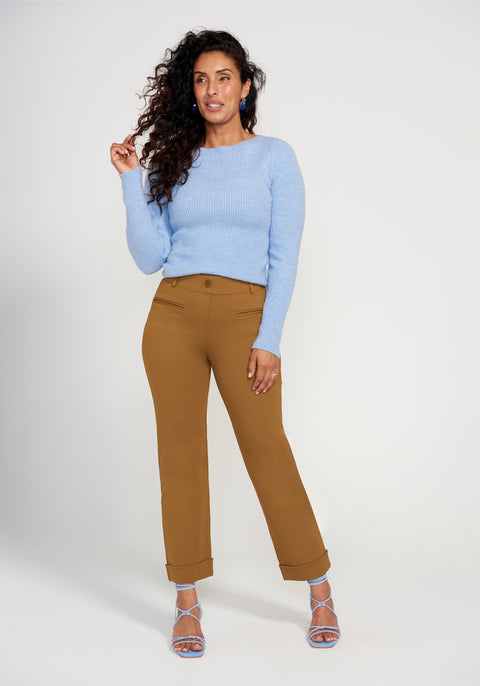 Easy Crop Trouser | Straight (Nutmeg) - Final Sale