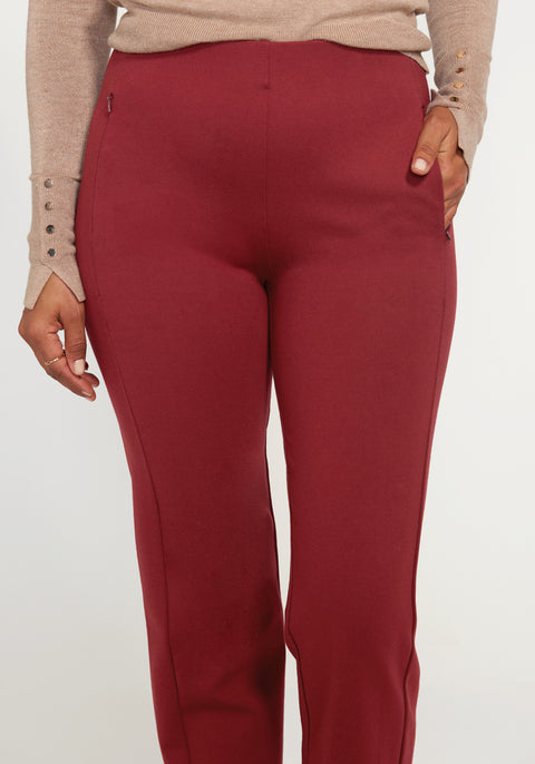 Monroe Crop Trouser | Straight (Oxblood) - Final Sale