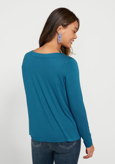 Essential Scoop Long Sleeve (Dark Ocean) - Final Sale