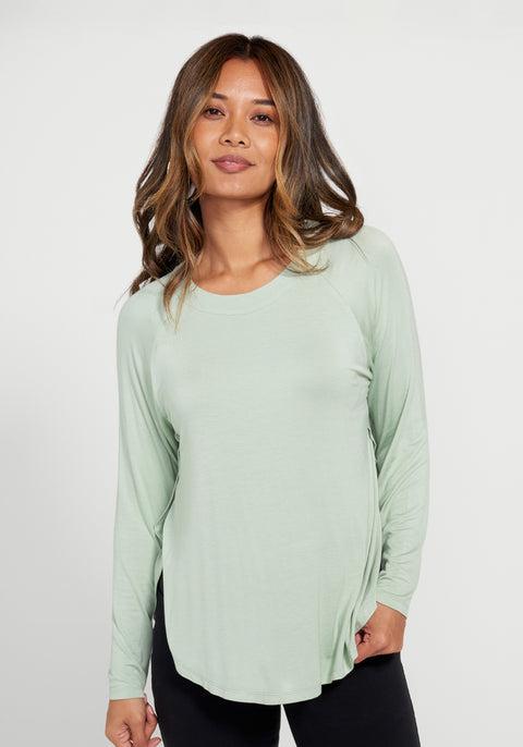 Essential Split Hem Long Sleeve (Muted Mint) - Final Sale