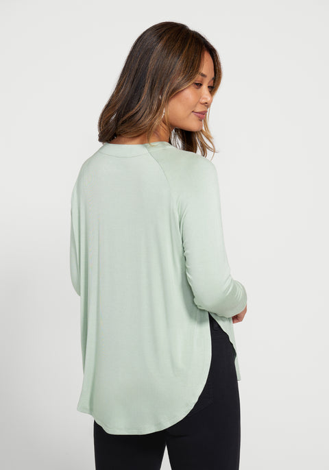 Essential Split Hem Long Sleeve (Muted Mint) - Final Sale