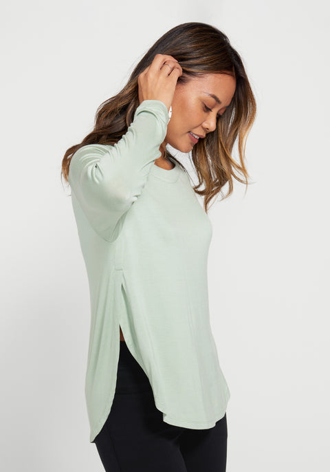 Essential Split Hem Long Sleeve (Muted Mint) - Final Sale