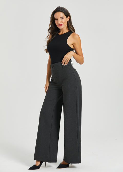 Classic High-Waist DPYP™ Dress Pant Yoga Pants | Wide (Charcoal)