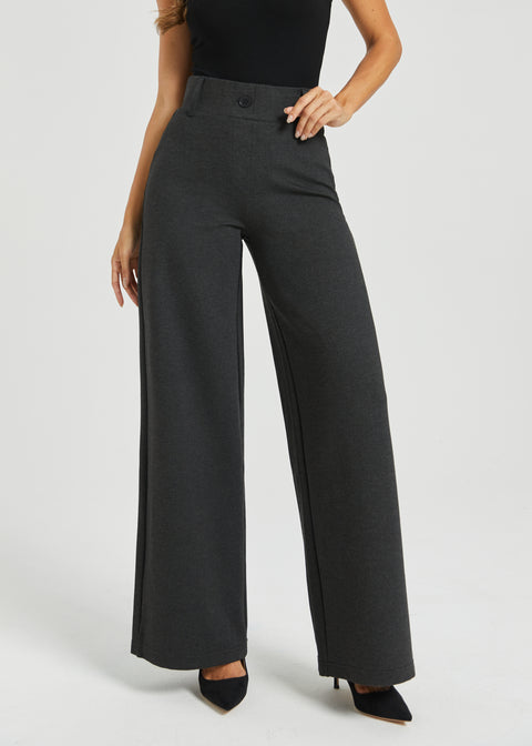 Classic High-Waist DPYP™ Dress Pant Yoga Pants | Wide (Charcoal)