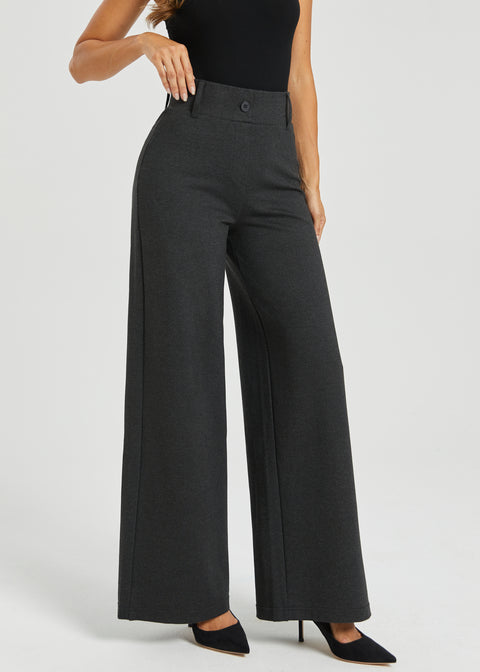Classic High-Waist DPYP™ Dress Pant Yoga Pants | Wide (Charcoal)