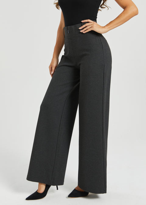 Classic High-Waist DPYP™ Dress Pant Yoga Pants | Wide (Charcoal)