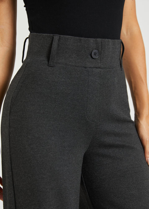 Classic High-Waist DPYP™ Dress Pant Yoga Pants | Wide (Charcoal)