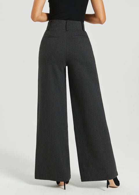 Classic High-Waist DPYP™ Dress Pant Yoga Pants | Wide (Charcoal)