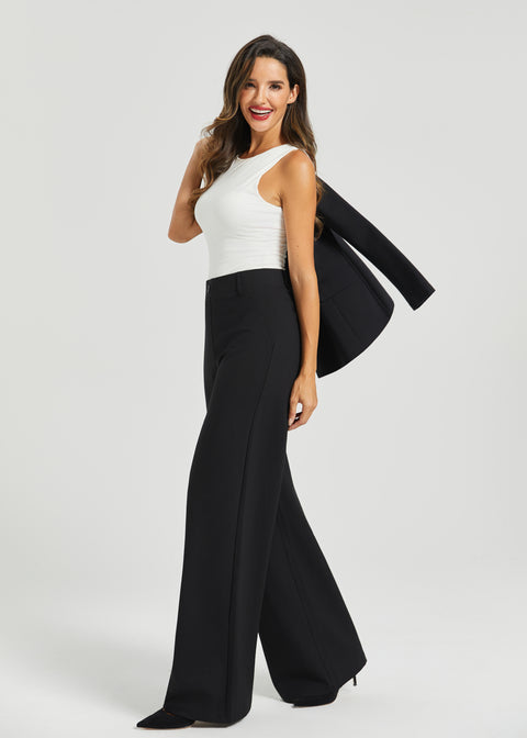 Two-Pocket DPYP™ Dress Pant Yoga Pant | Wide (Black)