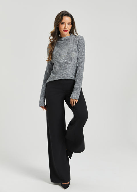 UltraEase Long Sleeve Mockneck (Heather Charcoal)
