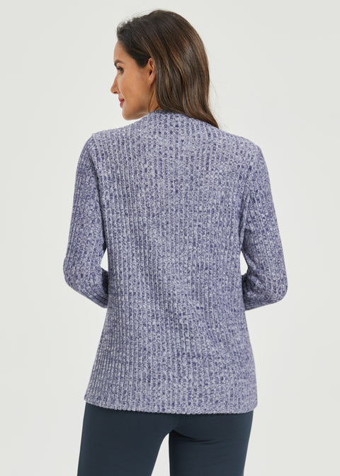 UltraEase Long Sleeve Mockneck (Heather Navy)