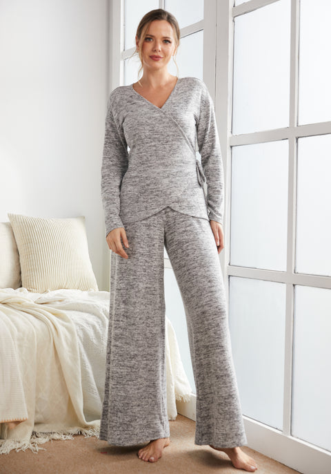 UltraEase Side-Tie Wrap Top (Heather Charcoal)