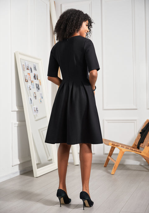 Sculpt & Sway Scoop Neck Dress (Black) - Final Sale