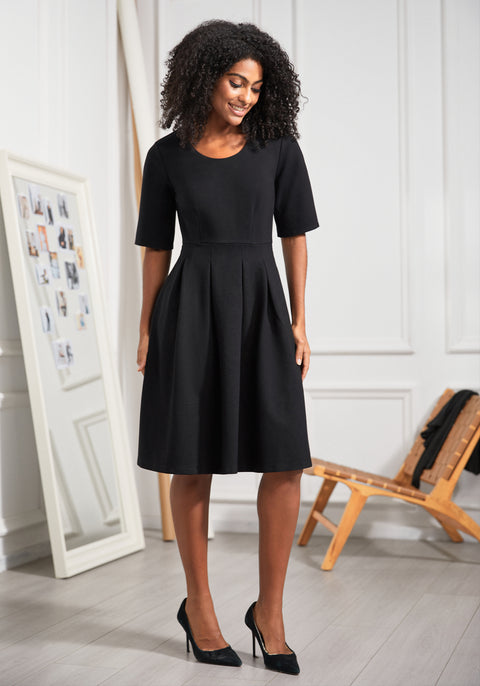 Sculpt & Sway Scoop Neck Dress (Black) - Final Sale