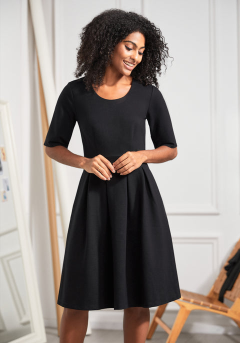 Sculpt & Sway Scoop Neck Dress (Black) - Final Sale