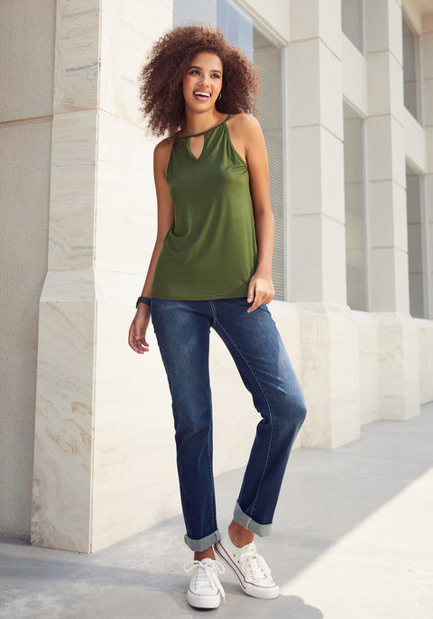 Keyhole Cutaway Tank (Olive) - Final Sale