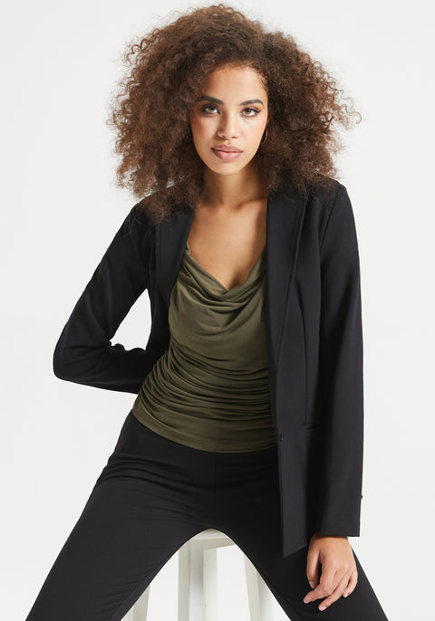 Classic Blazer | Machine Washable Stretch Ponte (Black)