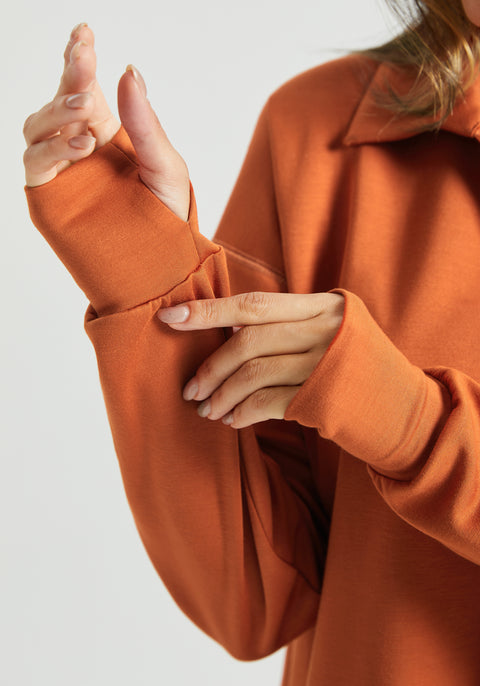 AirFlex Polo Knit Pullover (Rust)