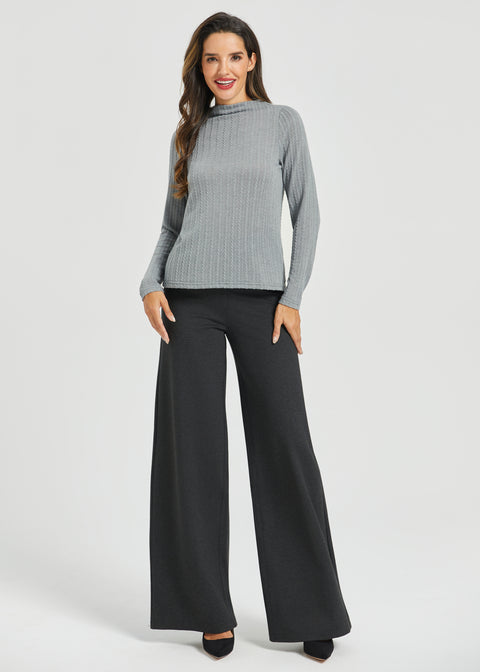 MiniCable Long Sleeve Mockneck (Charcoal)