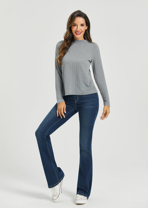 MiniCable Long Sleeve Mockneck (Charcoal)