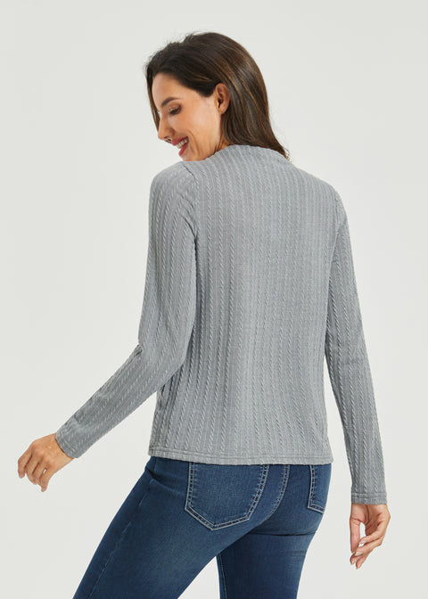 MiniCable Long Sleeve Mockneck (Charcoal)