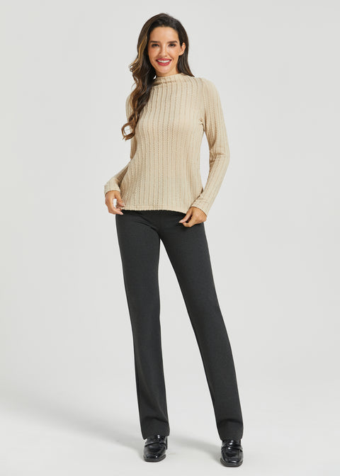 MiniCable Long Sleeve Mockneck (Oatmeal)