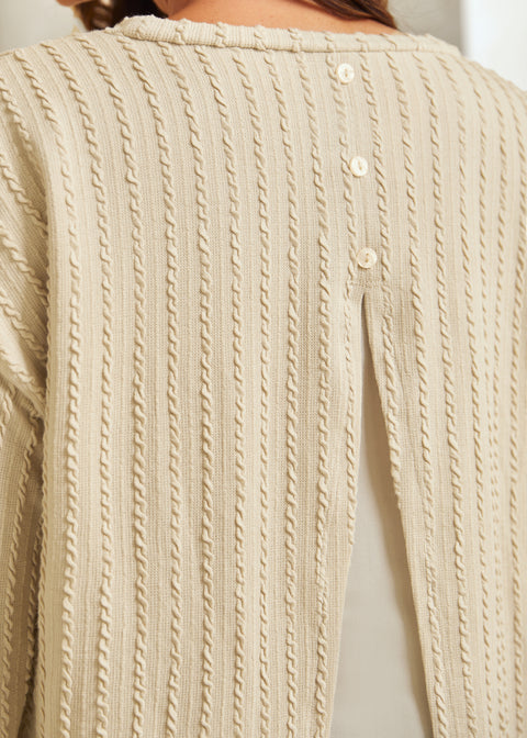 MiniCable Layered Boatneck (Oatmeal)