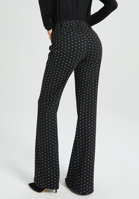 Classic DPYP™ Dress Pant Yoga Pant | Bootcut (Black Ivory Dot)