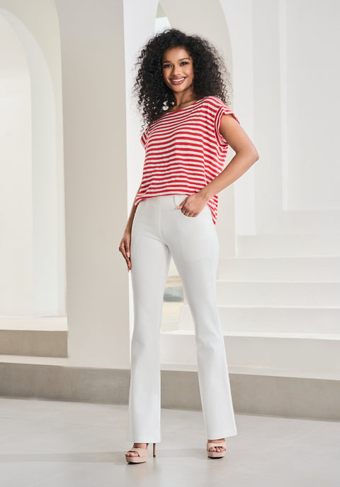 Cuffed Muscle Tee (Crimson Stripe) - Final Sale