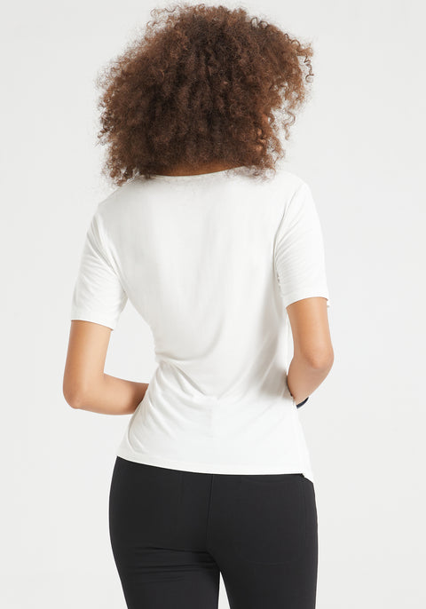 Faux Wrap Tee (Ivory) - Final Sale