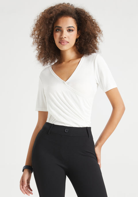Faux Wrap Tee (Ivory) - Final Sale