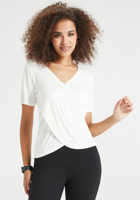 Faux Wrap Tee (Ivory) - Final Sale