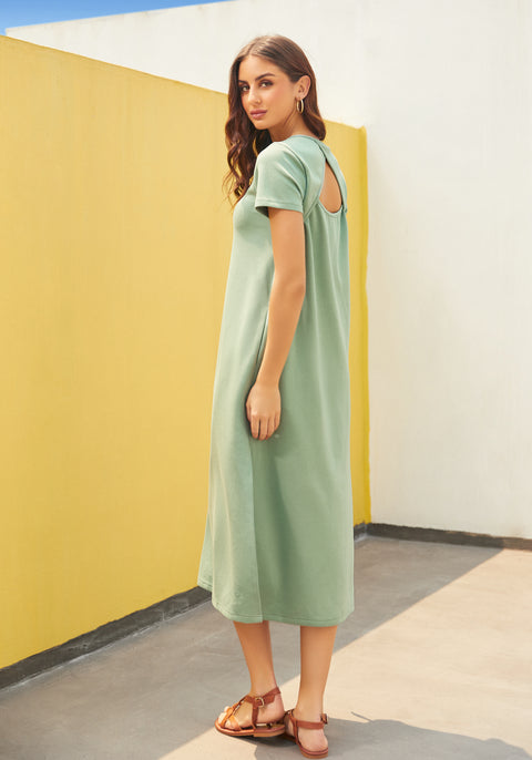 AirFlex Cut-Out Midi Dress (Sage) - Final Sale