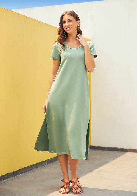 AirFlex Cut-Out Midi Dress (Sage) - Final Sale