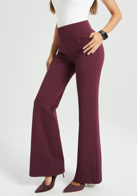 ⏰ PRESALE | Power Down DPYP™ Dress Pant Yoga Pant | Flare (Burgundy)