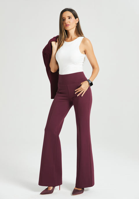 ⏰ PRESALE | Power Down DPYP™ Dress Pant Yoga Pant | Flare (Burgundy)