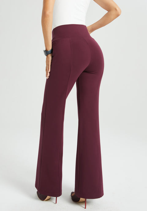 ⏰ PRESALE | Power Down DPYP™ Dress Pant Yoga Pant | Flare (Burgundy)