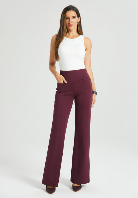 ⏰ PRESALE | Power Down DPYP™ Dress Pant Yoga Pant | Flare (Burgundy)