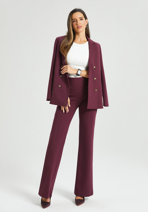 ⏰ PRESALE | Power Down DPYP™ Dress Pant Yoga Pant | Flare (Burgundy)