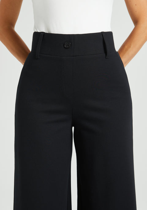 Classic High-Waist DPYP™ Dress Pant Yoga Pants | Wide (Black)
