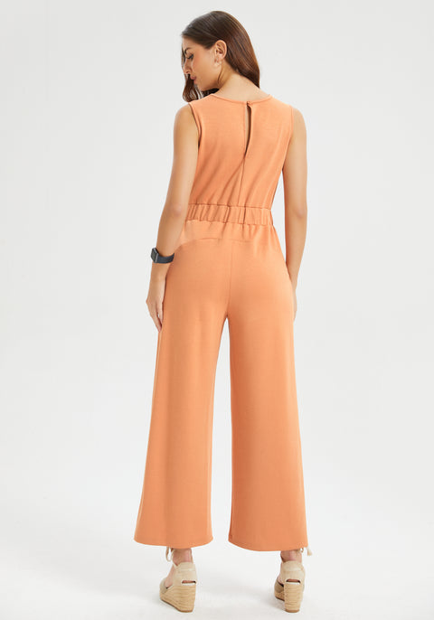 AirFlex Sleeveless Jumpsuit (Rust) - Final Sale