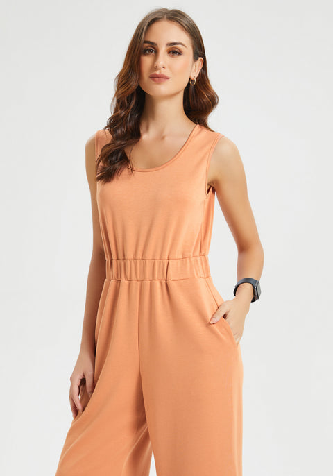 AirFlex Sleeveless Jumpsuit (Rust) - Final Sale