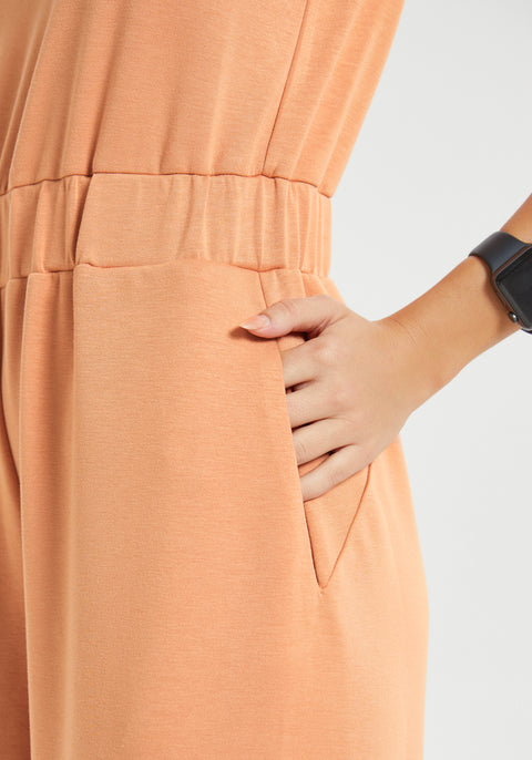 AirFlex Sleeveless Jumpsuit (Rust) - Final Sale