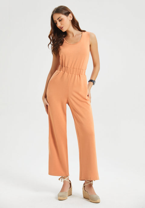 AirFlex Sleeveless Jumpsuit (Rust) - Final Sale