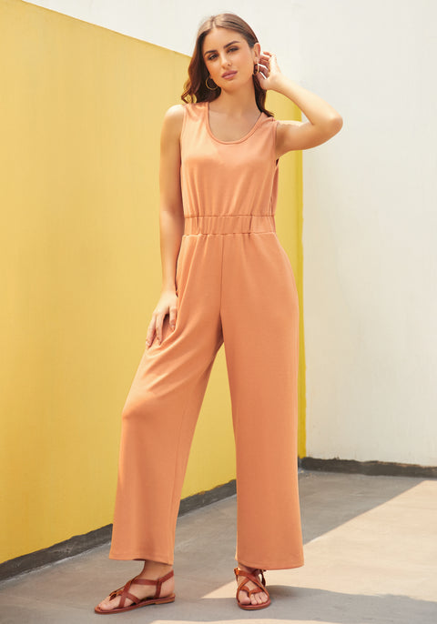 AirFlex Sleeveless Jumpsuit (Rust) - Final Sale