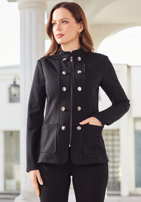 Military Zip Jacket (Black) - Final Sale