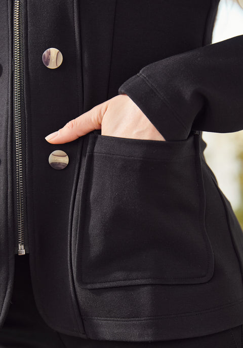 Military Zip Jacket (Black) - Final Sale