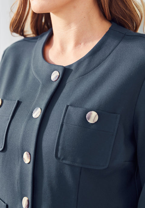 Collarless Jacket (Navy) - Final Sale